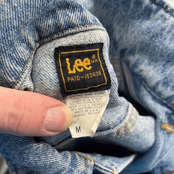 Vintage 90s Hard Rock Cafe Aspen Embroidery Denim Jean Lee Trucker Jacket Medium - Picture 4 of 4